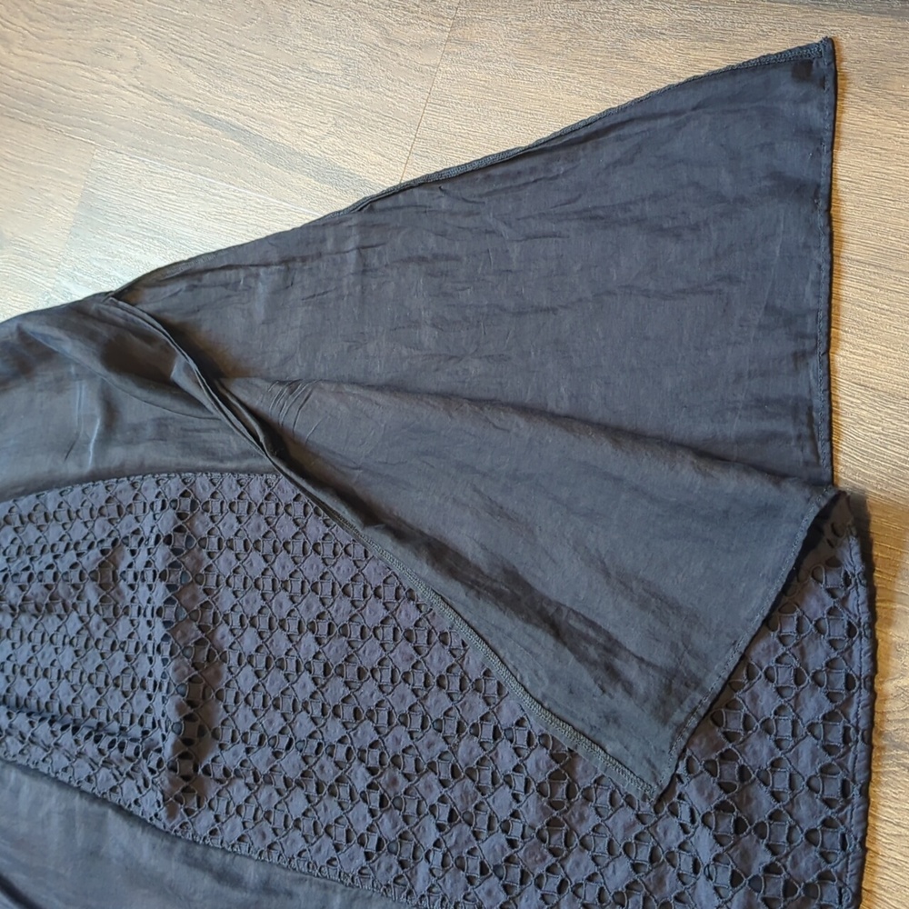 Athleta Molokai Strapless Maxi Eyelet Silk-Blend in Navy Blue Dress in Small - Picture 6 of 11